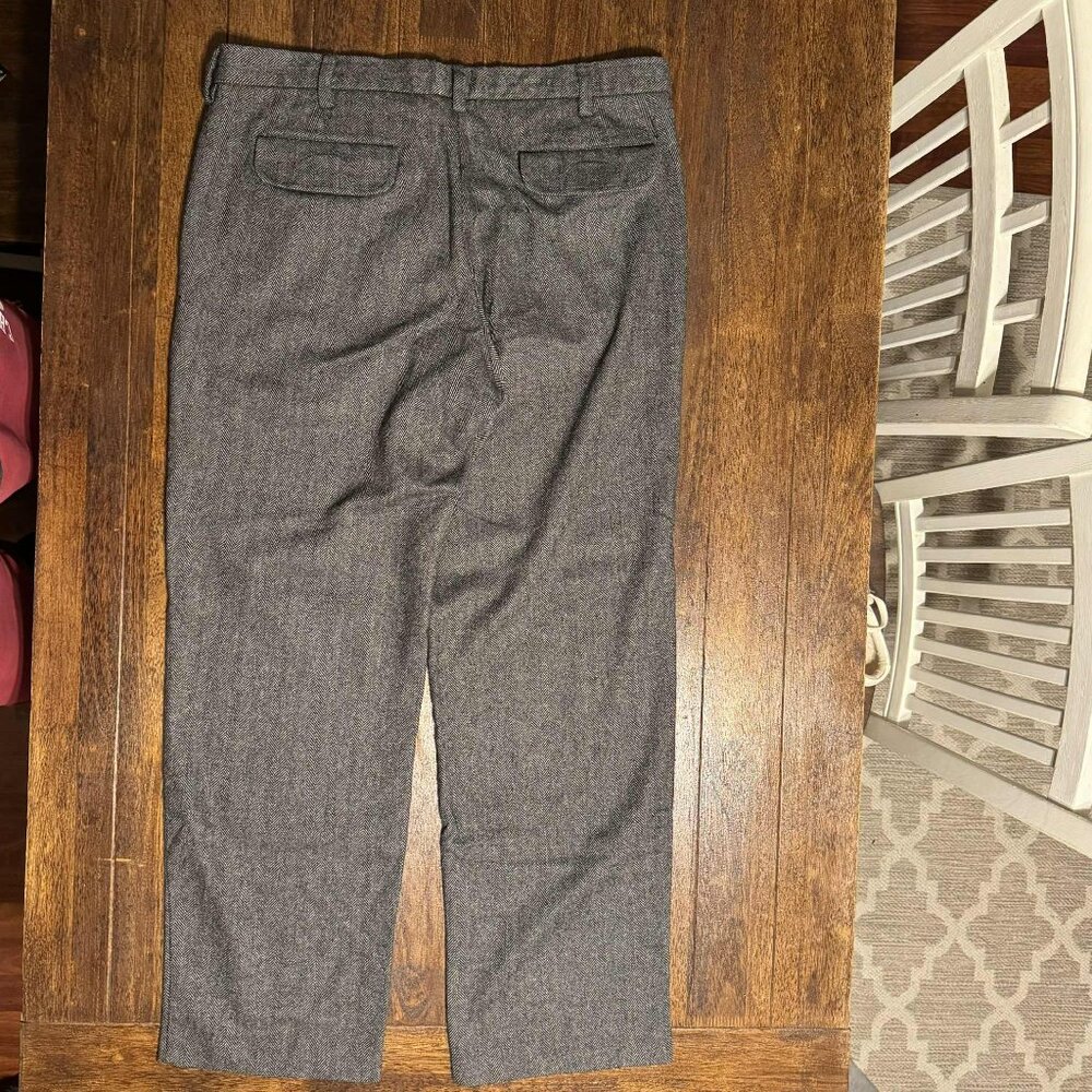 VTG Gap Wool Herringbone dress pants slacks Mens 38X32 Classic Fit Gray - Picture 4 of 11